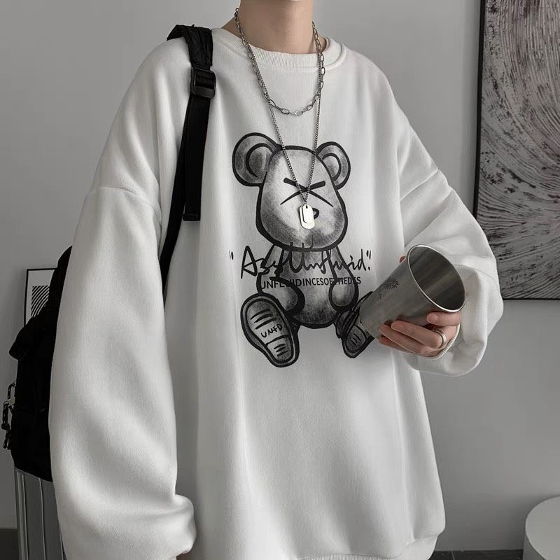 Áo Sweater JL Oversize Ex Bear - Trắng - M