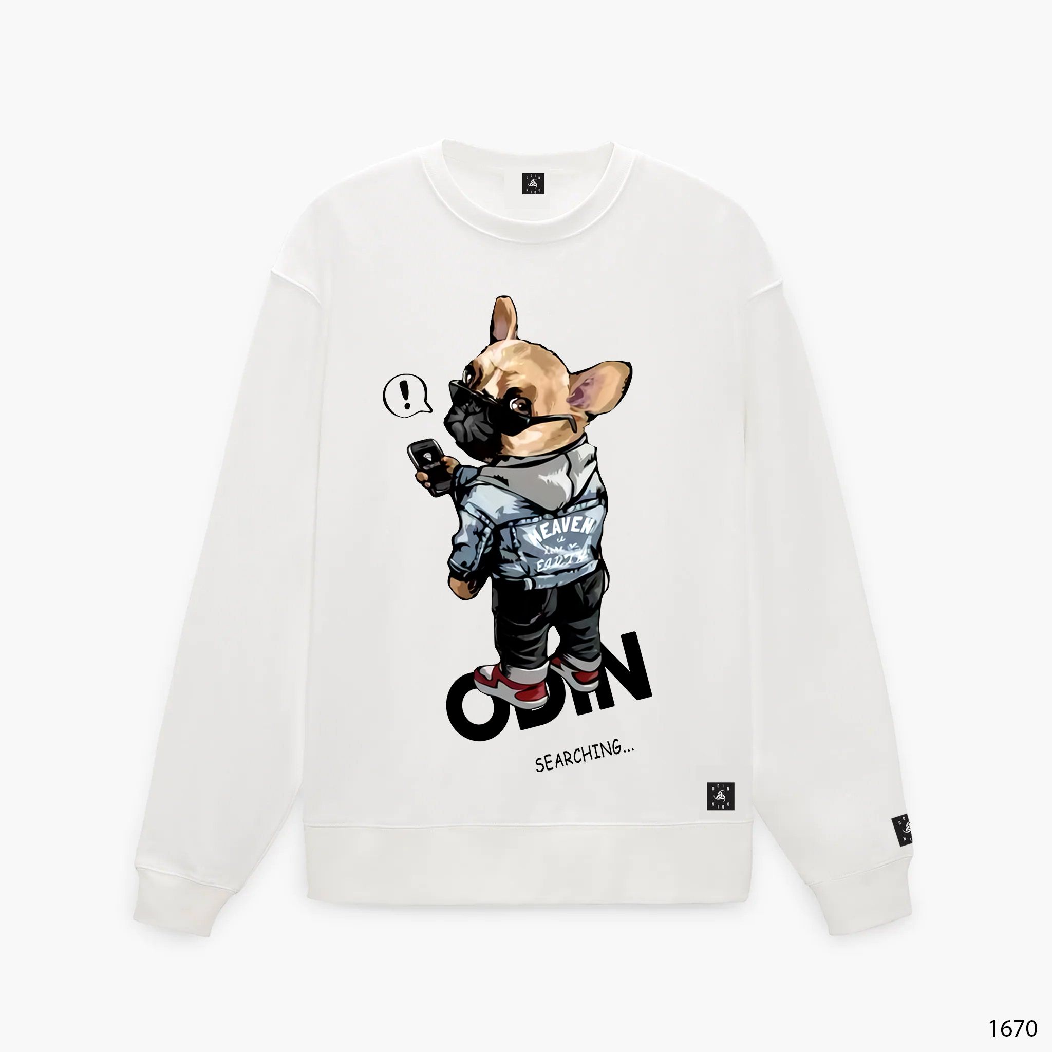 Áo Sweater Oversize OD Searching Bear - Trắng - L