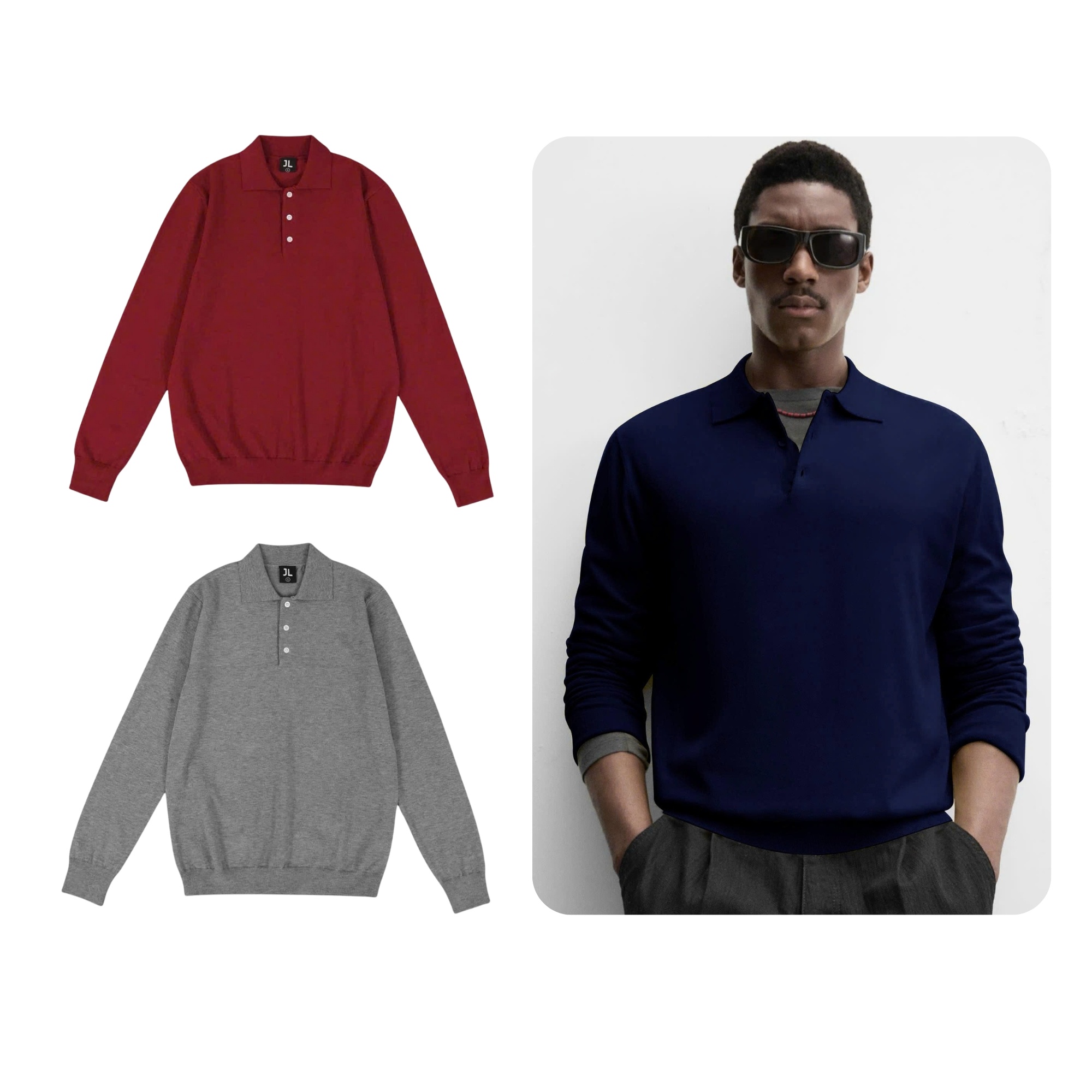 Áo polo len lông thỏ dài tay Grand Jack Lane