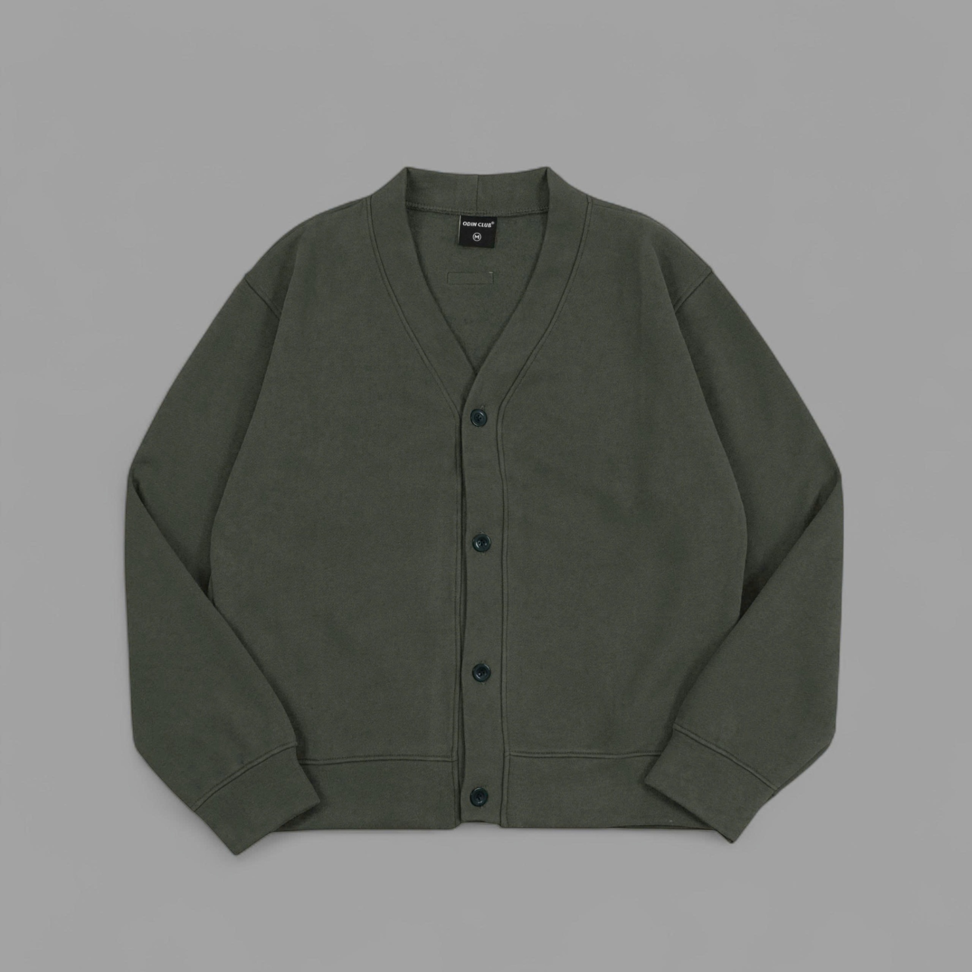 Áo Cardigan Nỉ Henry Odin Club - Xanh Rêu - L