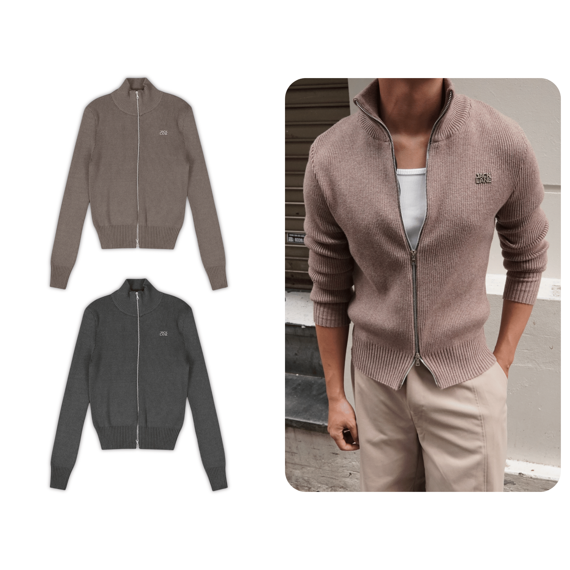 Áo Jacket len cao cổ Shred Jack Lane