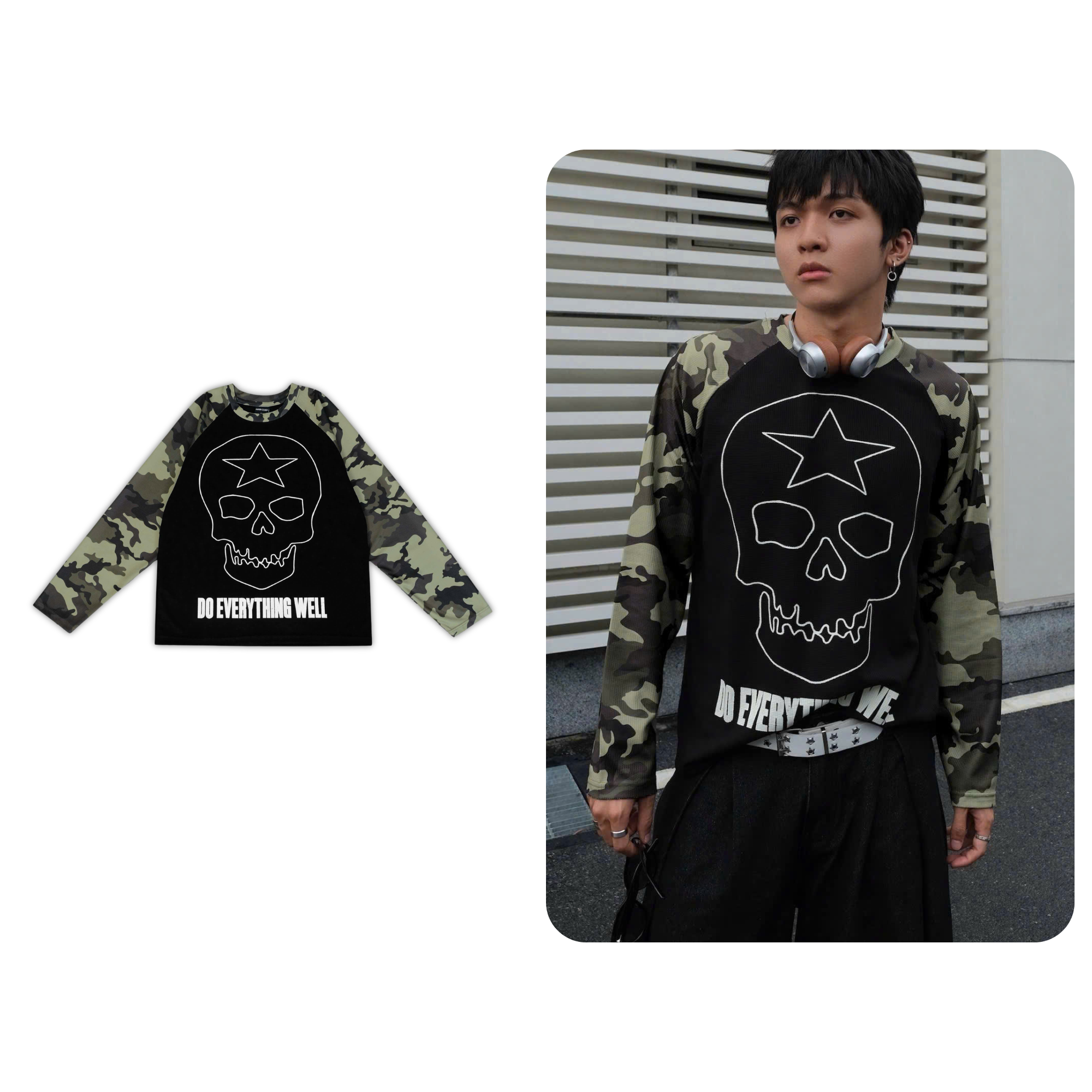 Áo dài tay raglan Skull Odin Club