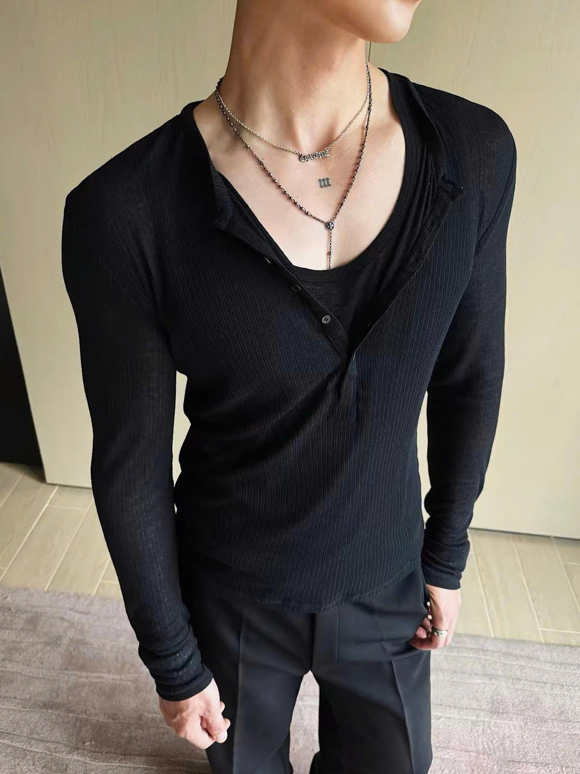 Áo len giấy dài tay Evan Fit