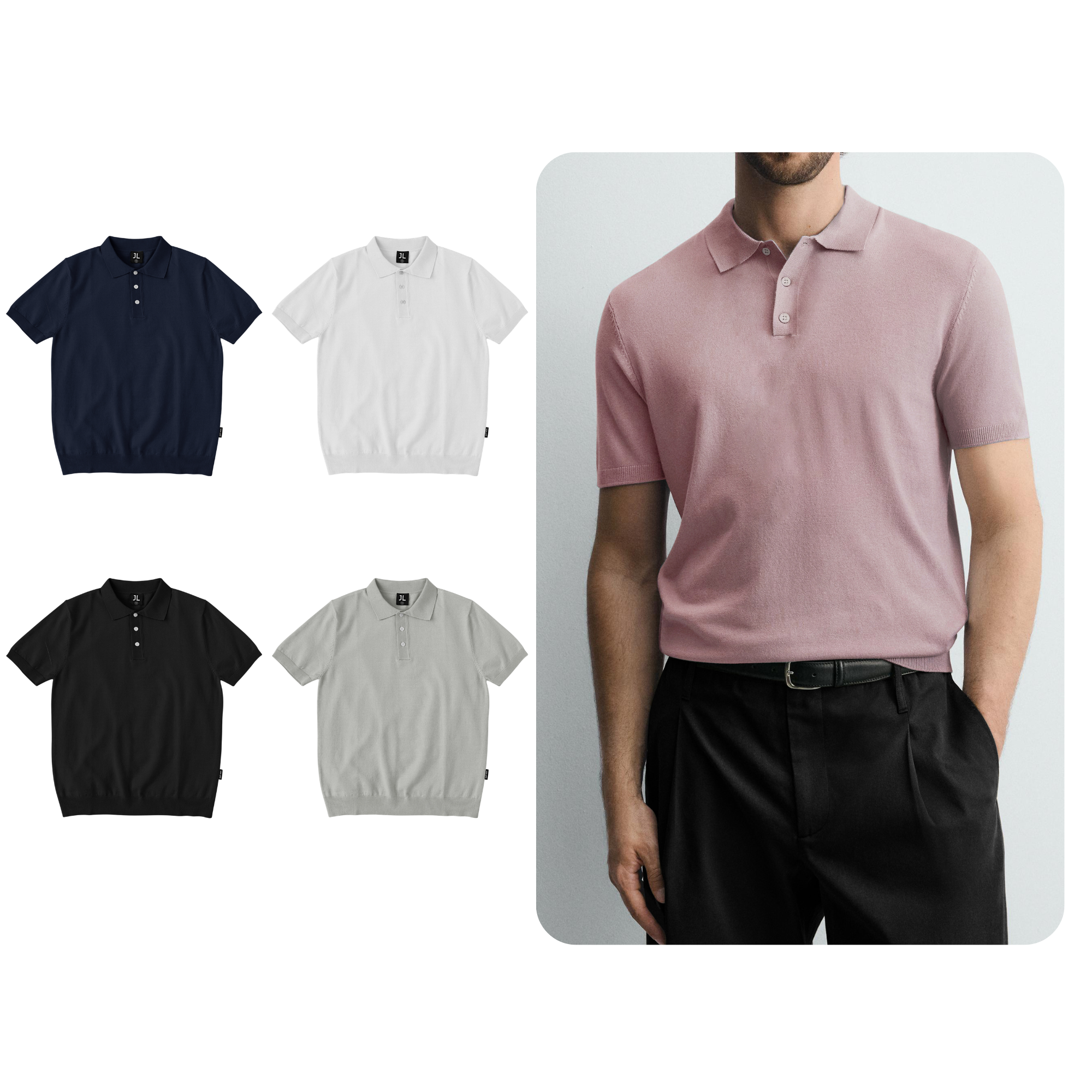 Áo polo len cộc tay Avenue Jack Lane