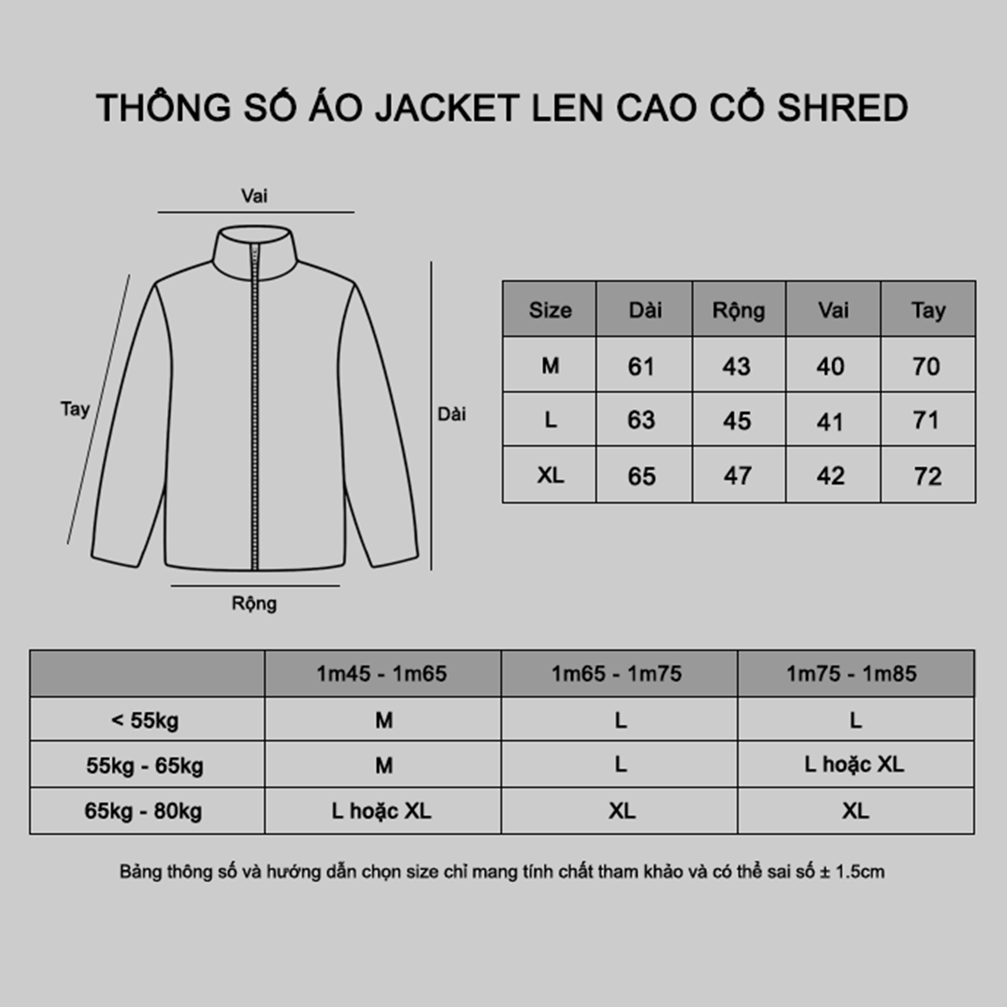 Thông số áo jacket len cao cổ Shred Jack Lane.jpg