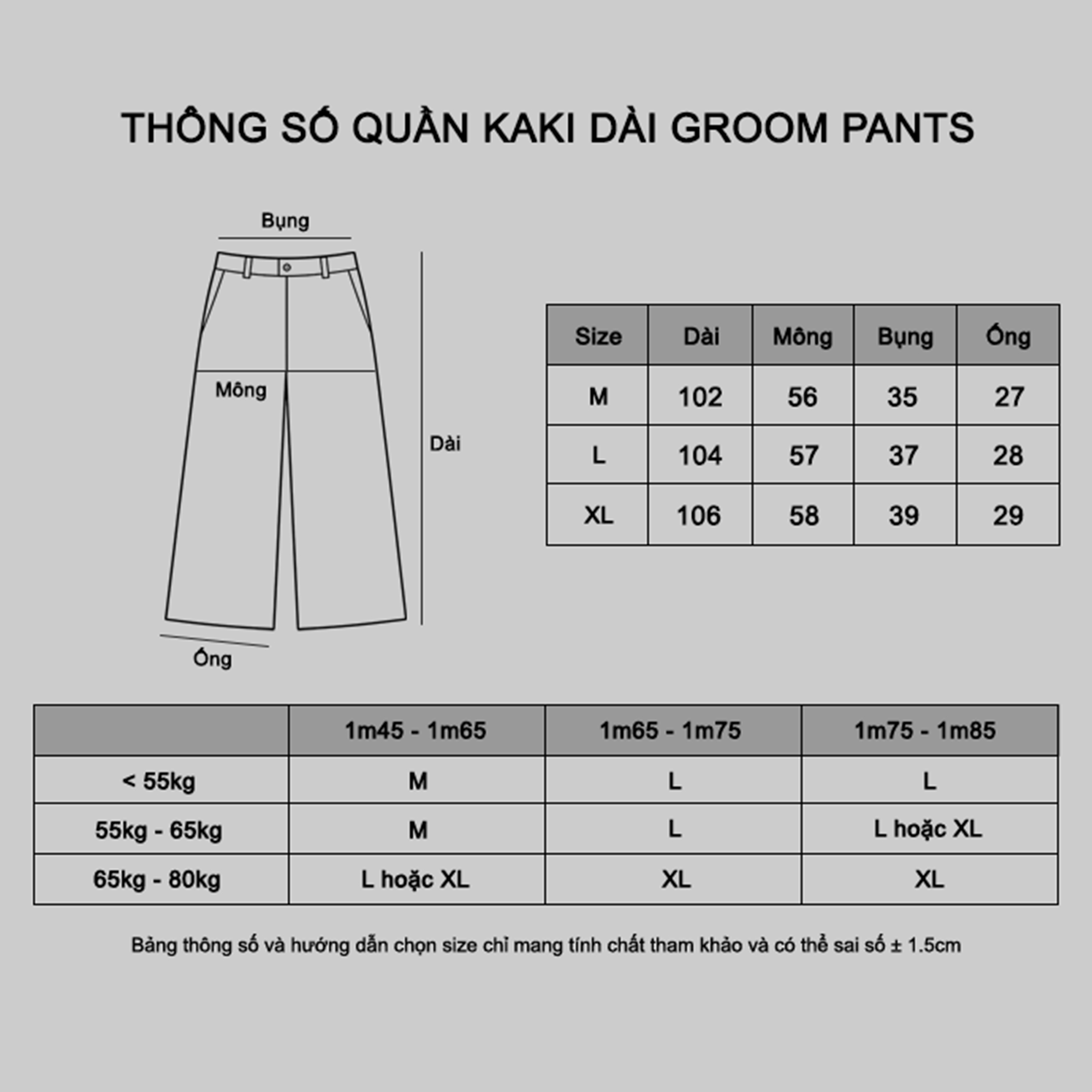 Thông số quần Kaki dài Groom Pants Jack Lane.jpg