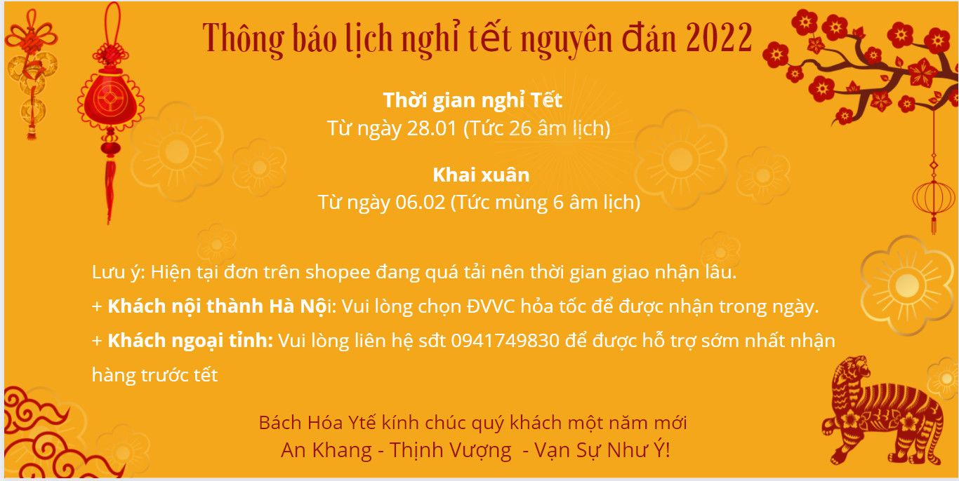 THÔNG BÁO THỜI GIAN NGHỈ LỄ VÀ CHÍNH SÁCH VẬN CHUYỂN DỊP TẾT NGUYÊN ĐÁN 2022