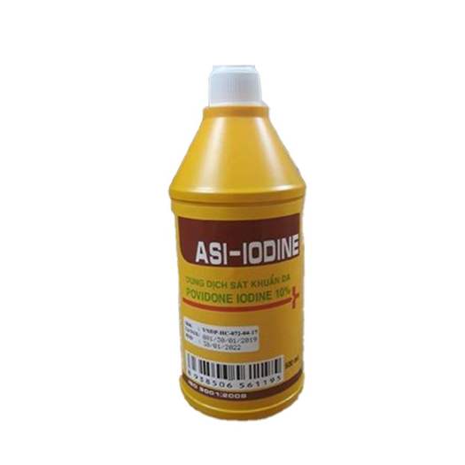 Dung dịch sát trùng Povidone Iodine 10% ASI-IODINE, Việt nam (Chai=500ml)