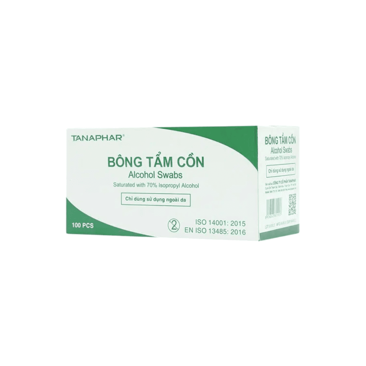 Bông tẩm cồn Tanaphar (1Hộp=100 miếng)