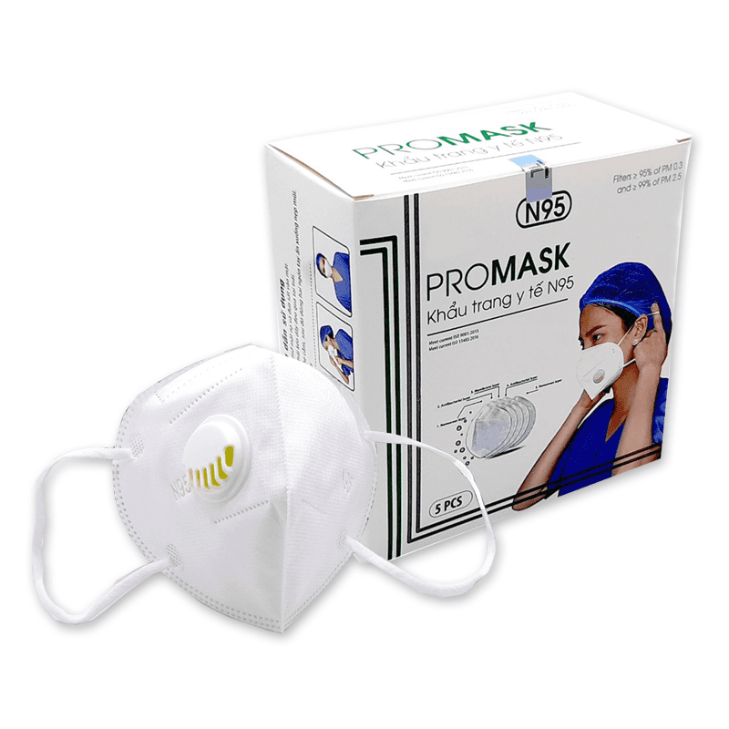 Khẩu trang N95 Promask, có van (1Hộp=5 cái)