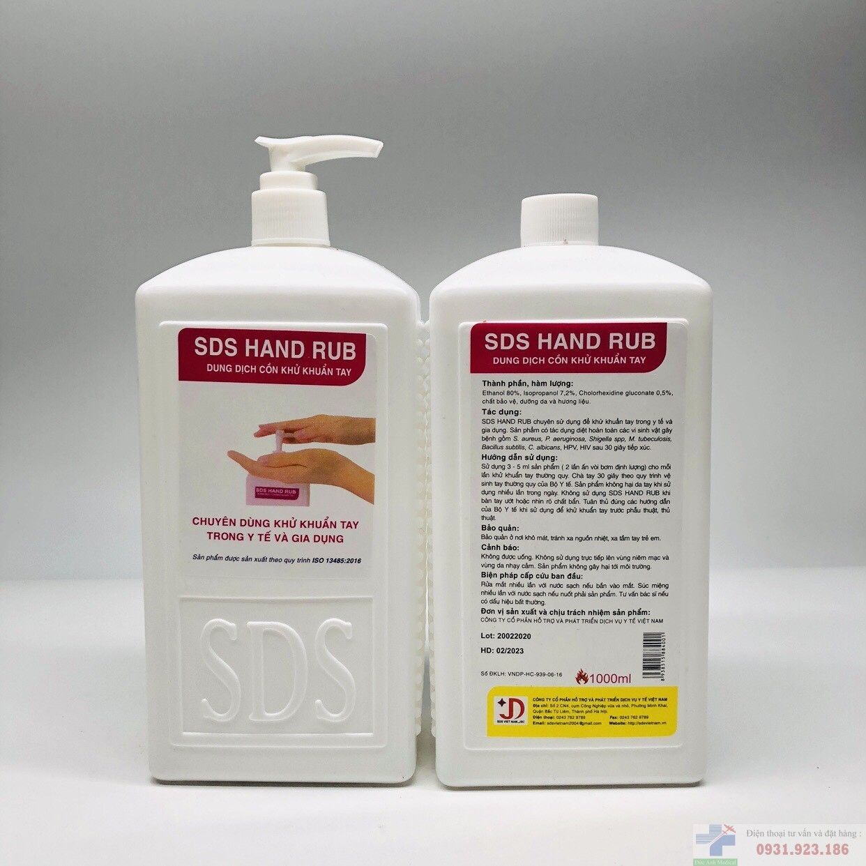 Nước rửa tay sát khuẩn SDS Hand Rub - Protect life 4% (Chai=500ml)