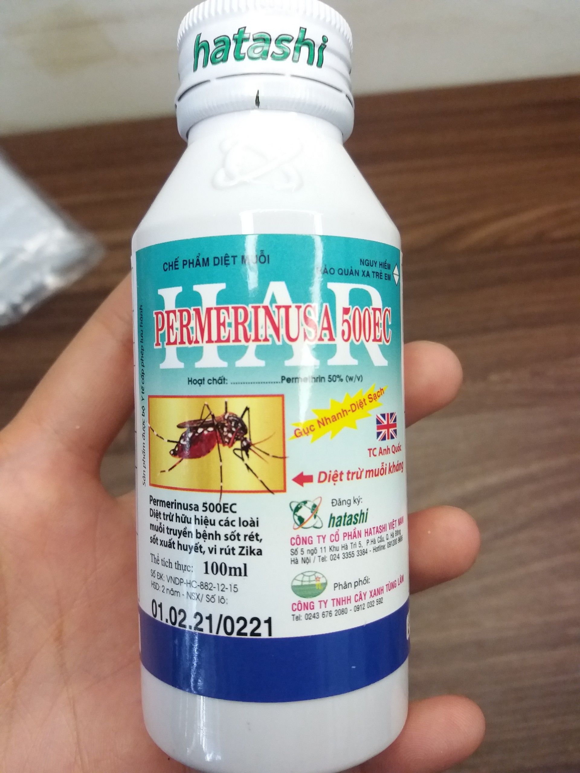 Thuốc phun muỗi Permethrin 50 EC (1Lọ=100ml)