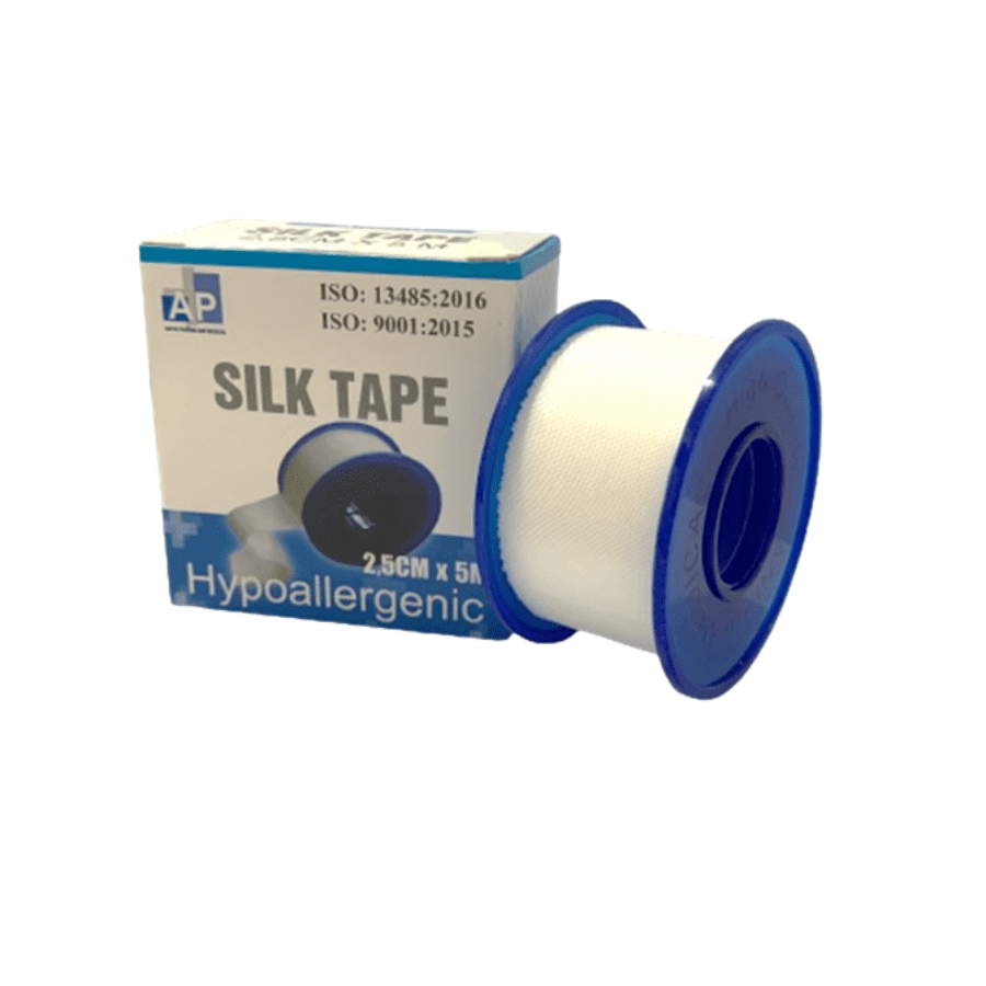 Băng dính lụa (silk tape) 2,5cmx5m An Phú (1Hộp=12 cuộn, Thùng=360 cuộn)