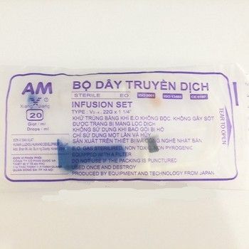 Dây truyền dịch nhãn hiệu AM, An Phú (1Túi=25 chiếc)