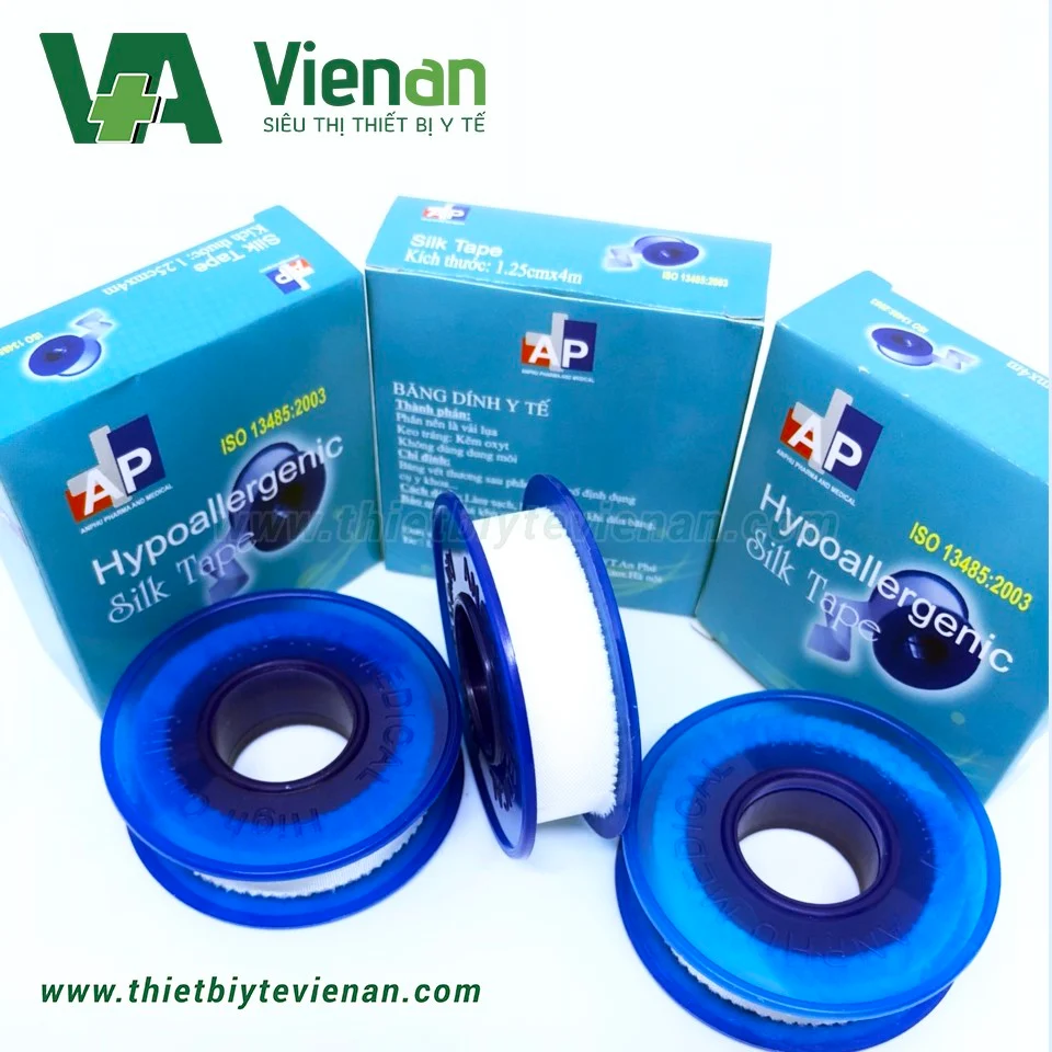 Băng dính lụa (silk tape) 1,25cmx4m An Phú (1Hộp=12 cuộn)