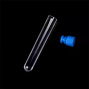 Ống nghiệm nhựa 5ml PS 12x75mm, có nắp, Henso Medical, Trung Quốc, túi 500 chiếc