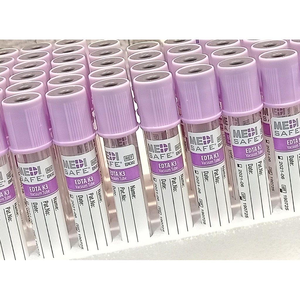 Ống nghiệm đựng máu chân không EDTA K3 - 3ml, Biotech-VN (Khay=100 ống, Thùng=2400 ống)