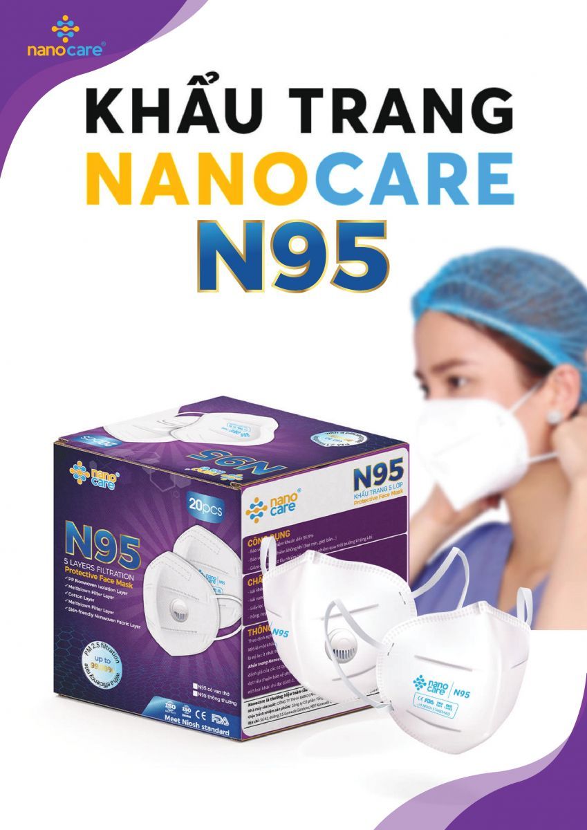 Khẩu trang Nanocare N95 có van (1Hộp=20 chiếc)