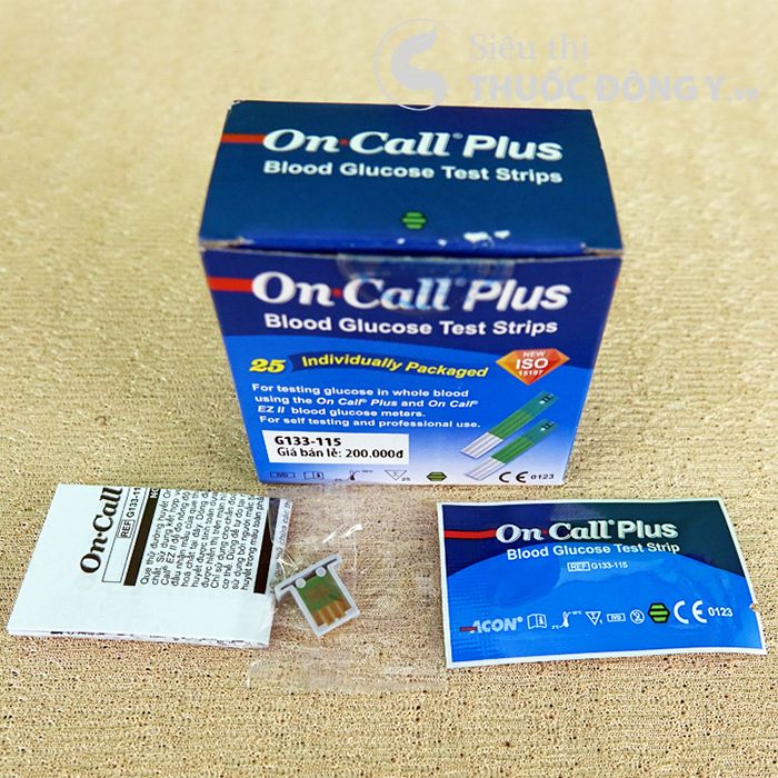 Que thử đường huyết on call plus (1 hộp=25 que)