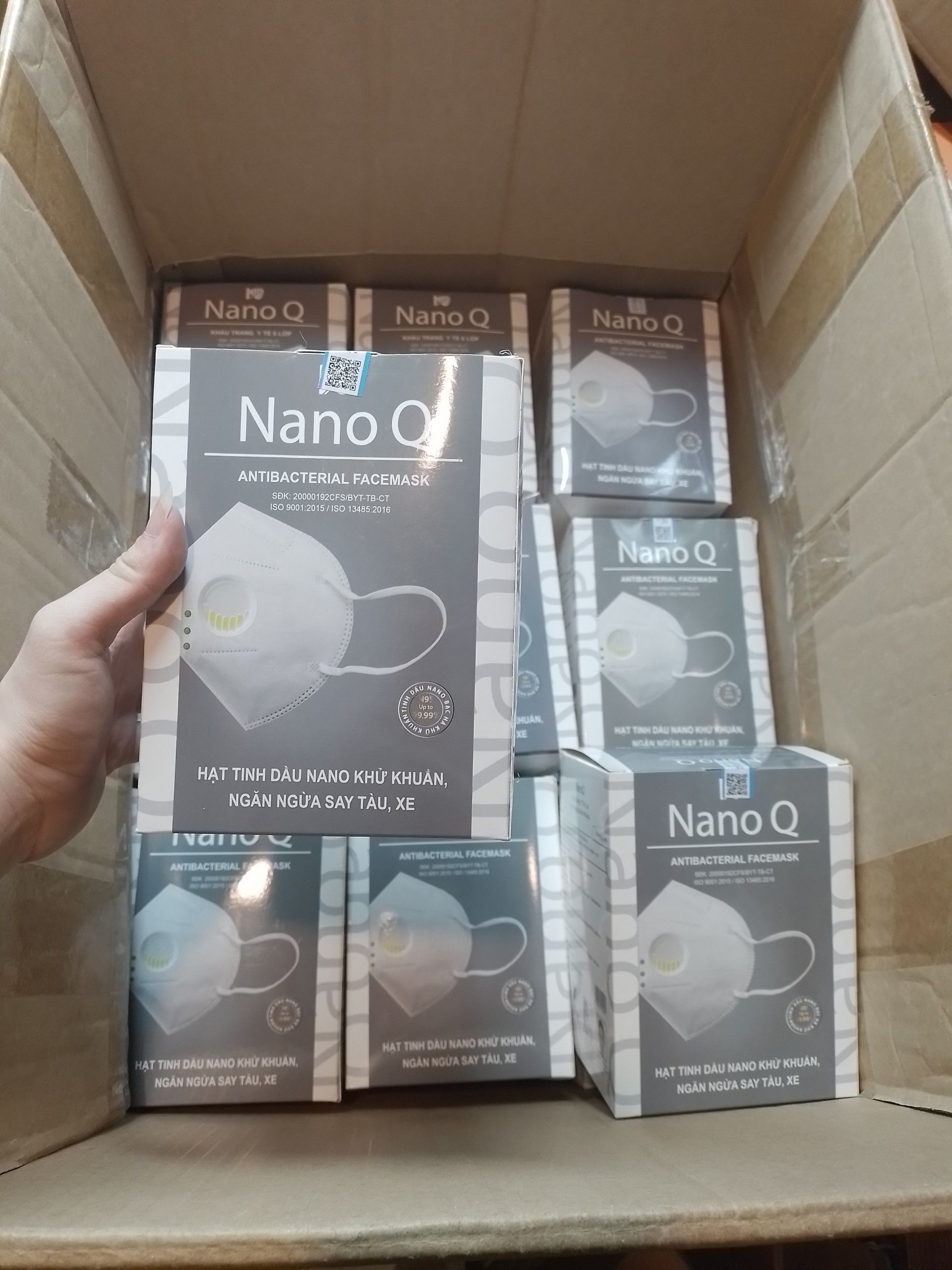 Khẩu trang N95 NanoQ, có van, hương tinh dầu (1Hộp=20 cái)