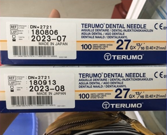 Kim nha khoa ngắn Terumo Dental Needle 27G (Hộp=100 cái, Thùng=2000 kim)