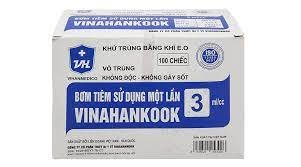 Bơm tiêm dùng 1 lần 3ml, Vinahancook (Hộp=100 cái, Thùng=3000 cái)