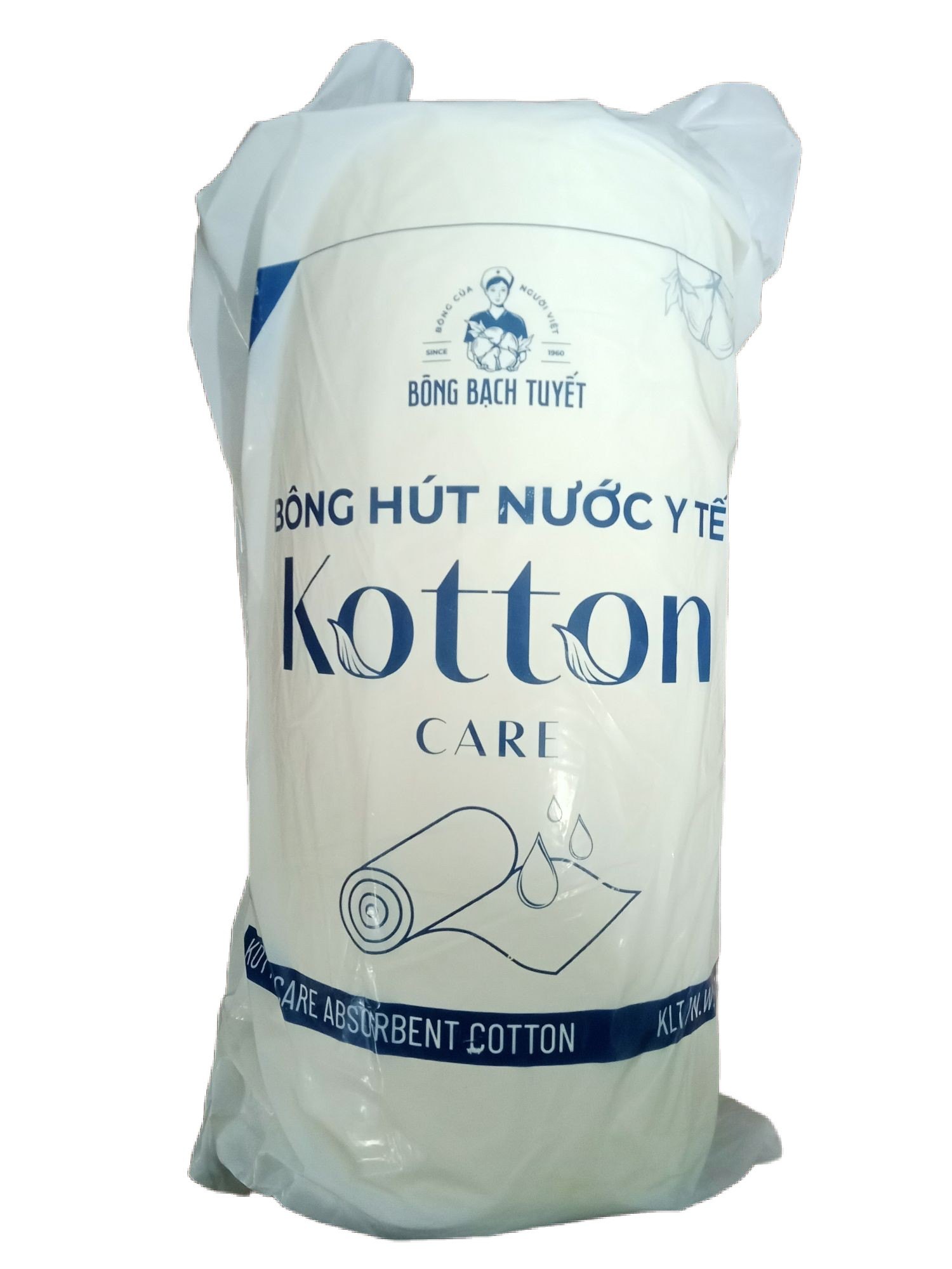 Bông hút nước y tế Kotton Care, Bạch Tuyết (Thùng=12kg)