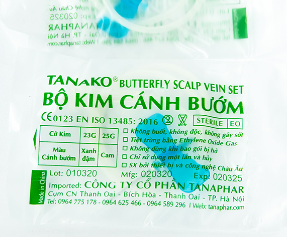 Bộ kim cánh bướm 23G Tanako (Hộp=100 cái)