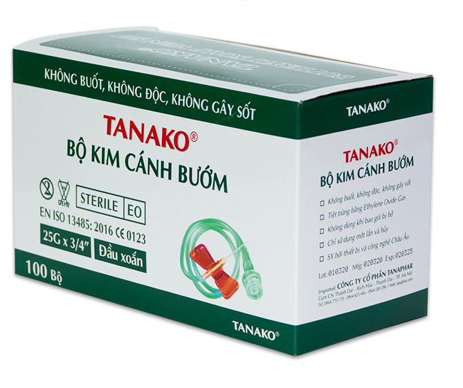 Bộ kim cánh bướm 25G Tanako (Hộp=100 cái)