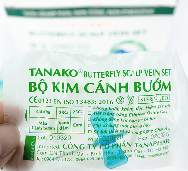 Bộ kim cánh bướm 23G Tanako (Hộp=100 cái)