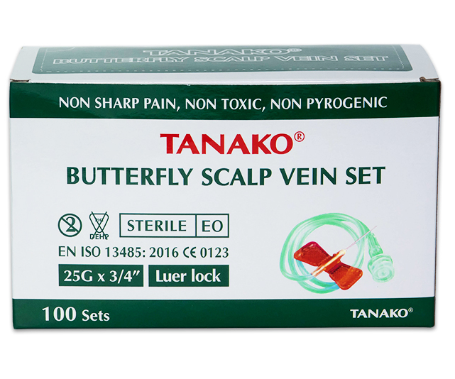 Bộ kim cánh bướm 25G Tanako (Hộp=100 cái)