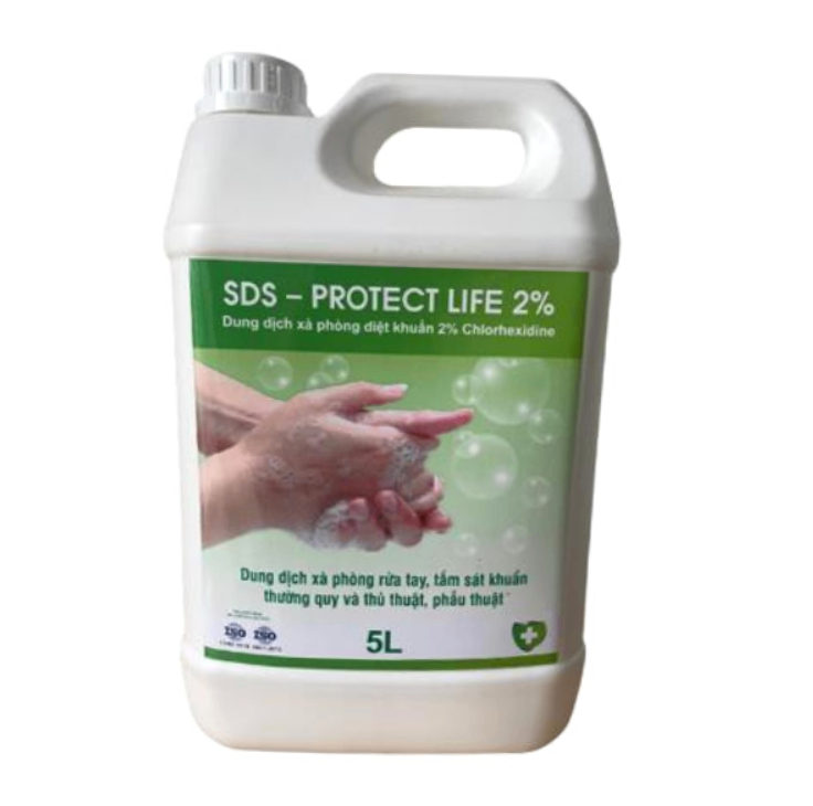 Nước rửa tay thường quy - SDS Protect life 2% (Can 5 lít)