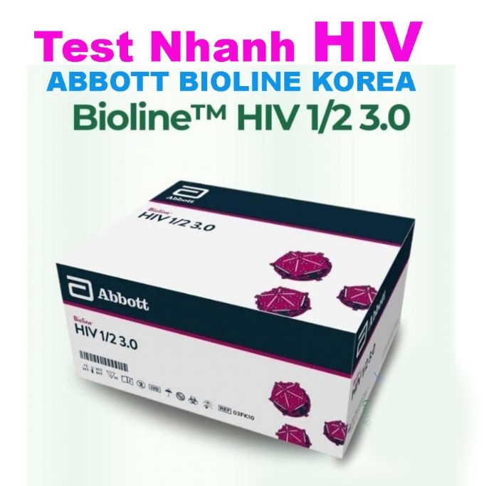 Test HIV Abbott 1/2 bioline, Hàn Quốc (Hộp = 25 Test)