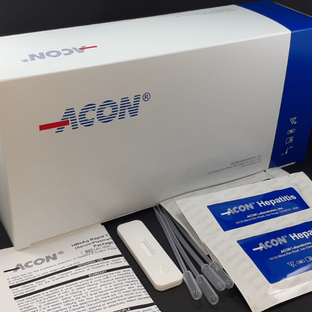 Test xét nghiệm định tính kháng nguyên bề mặt viêm gan B (HBsAg) ACON Biotech (Hangzhou), Mỹ (Hộp = 50 Test)