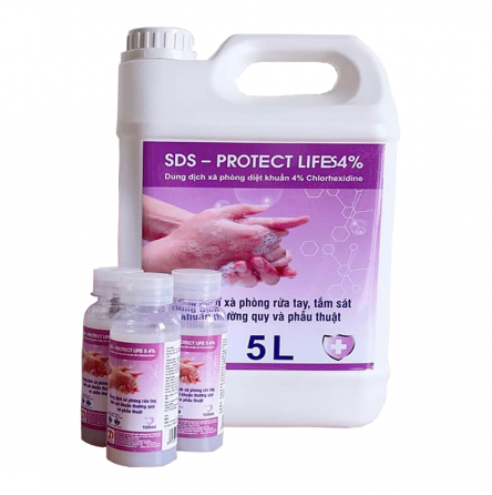 Dung dịch rửa tay sát khuẩn SDS - Protect life 4% (Can = 5 lít, Thùng = 4 can)