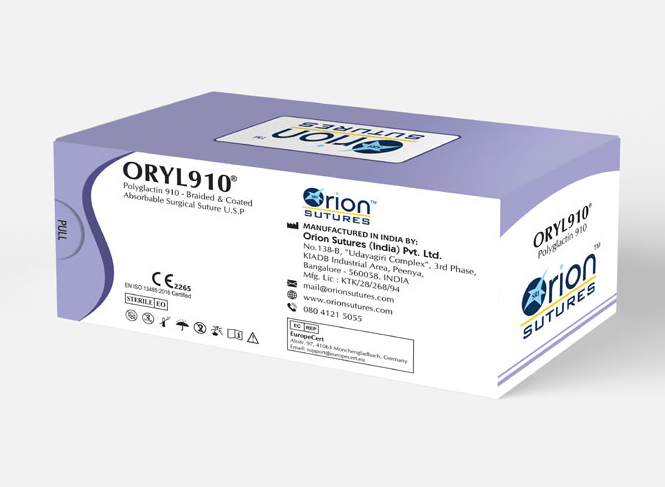 Chỉ Polyglactin 910 số 3/0 ORION SUTURES (INDIA) PRIVATE LIMITED, Ấn độ (Hộp = 12 sợi)