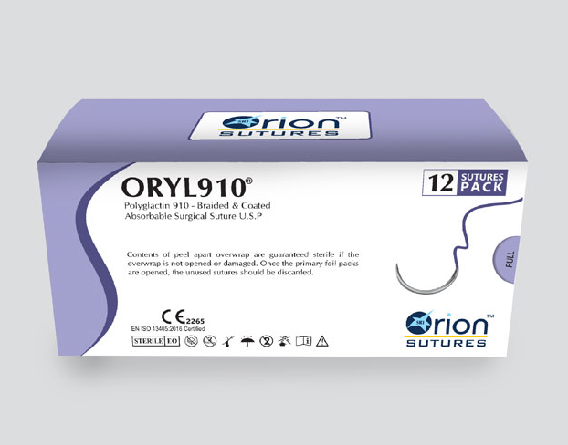 Chỉ Polyglactin 910 số 3/0 ORION SUTURES (INDIA) PRIVATE LIMITED, Ấn độ (Hộp = 12 sợi)