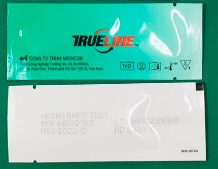 Test kháng nguyên HBsAg Rapid Medicon, Việt Nam (dạng khay) (Hộp = 40 test)