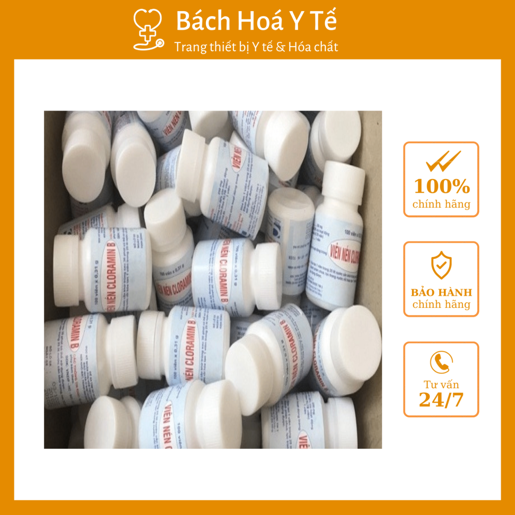 Viên nén Cloramin B - Trung ương 3 (Hộp = 100 viên)