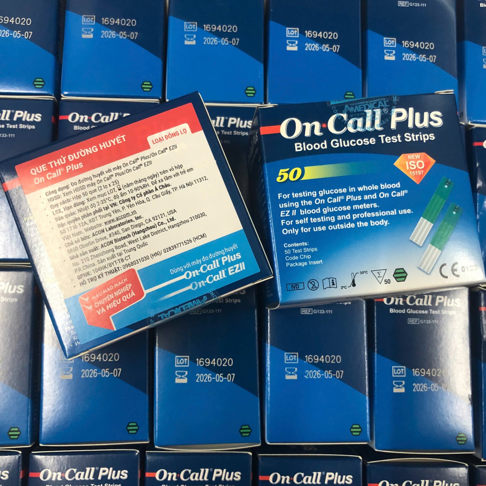 Que thử đường huyết On Call Plus (1Hộp=50 que)