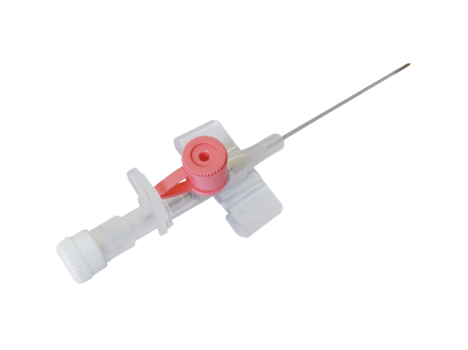 Kim luồn tĩnh mạch, có cánh, có cửa, 2 đường cản quang POLYFLON Ấn Độ (Hộp=100 Kim, Thùng=1000 Kim)