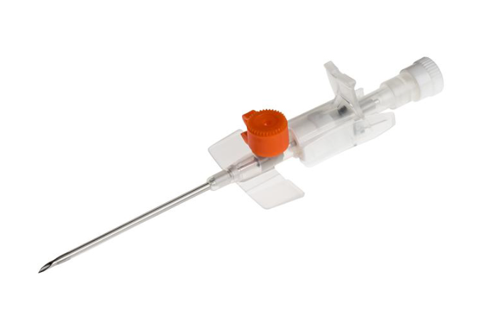 Kim luồn tĩnh mạch, có cánh, có cửa, 2 đường cản quang POLYFLON Ấn Độ (Hộp=100 Kim, Thùng=1000 Kim)