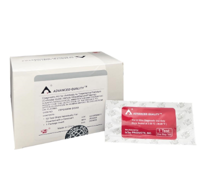 Test nhanh kháng thể đối với kháng nguyên Giang Mai Syphilis InTec TQ (Hộp=50 test)