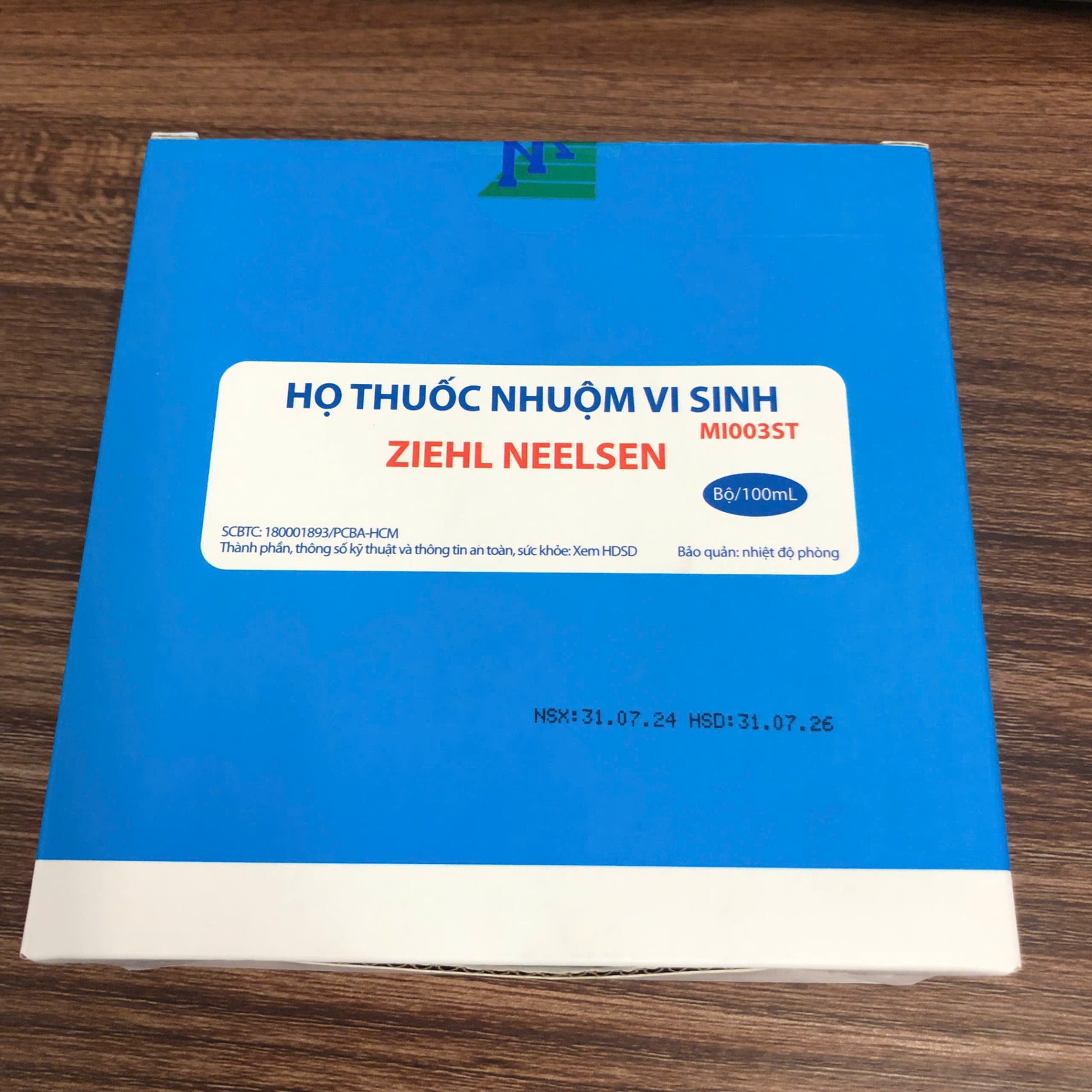 Bộ thuốc nhuộm Ziehl-Neelsen, Nam Khoa, Việt Nam (Bộ=3 lọ)