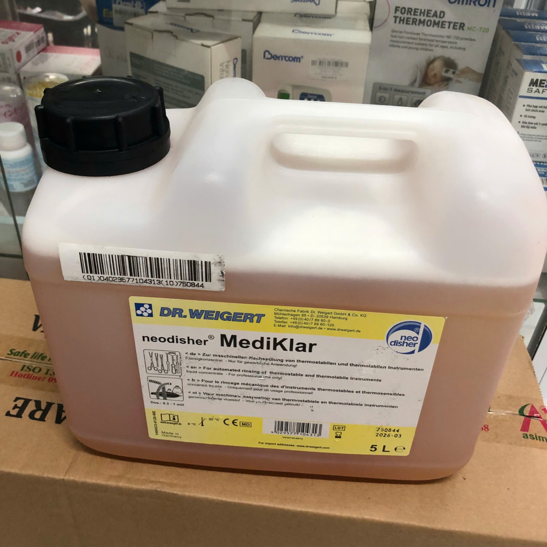 Dung dịch tẩy rửa phụ trợ dụng cụ y tế, Chemische Fabrik Dr. Weigert, Đức (Can=5 Lít, Thùng=20 Lít)