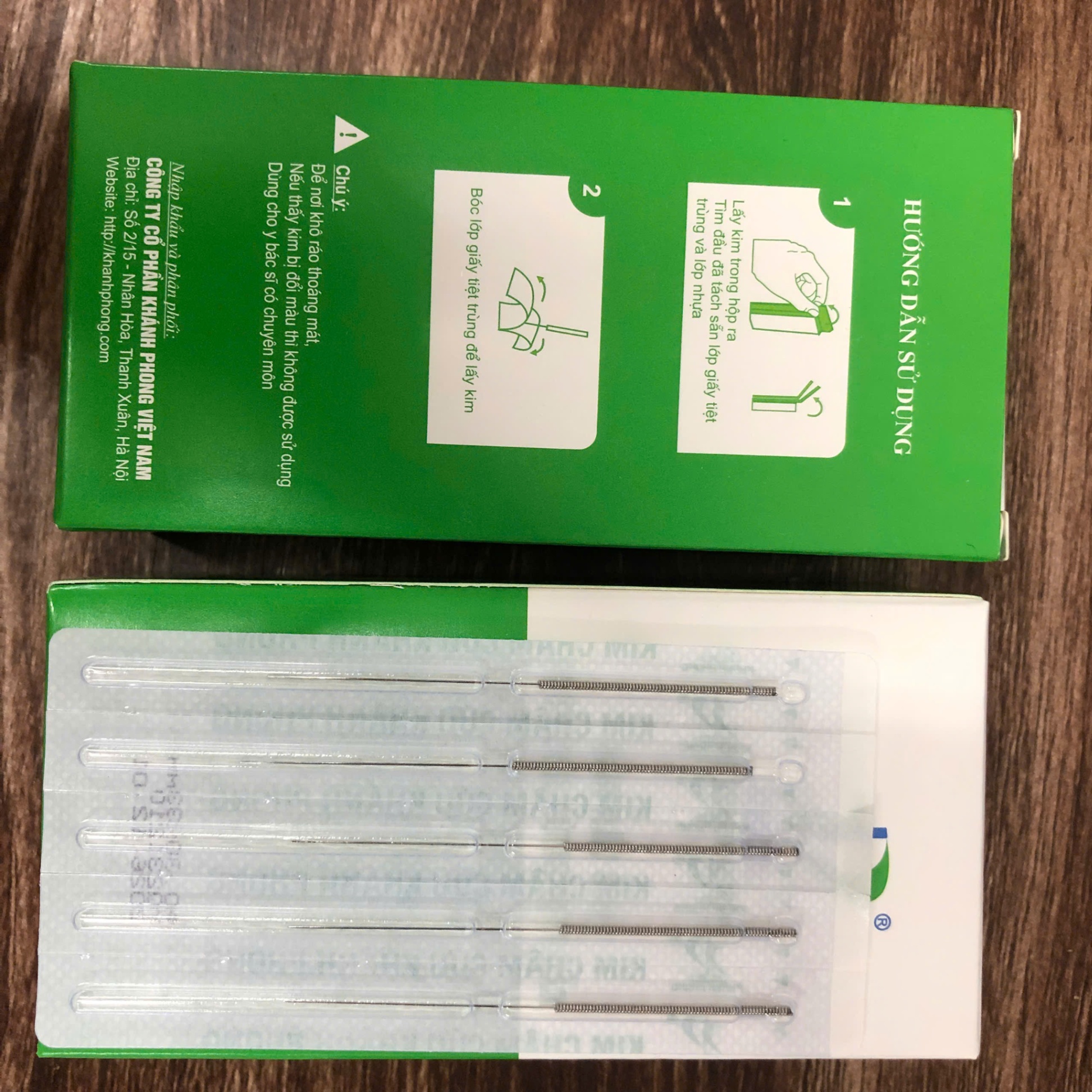 Kim châm cứu đẩy chỉ vô trùng dùng một lần 0,3 x 33mm, im 23G, Changchun AiK TQ (Vỉ=5 cái, Hộp=100 cái)