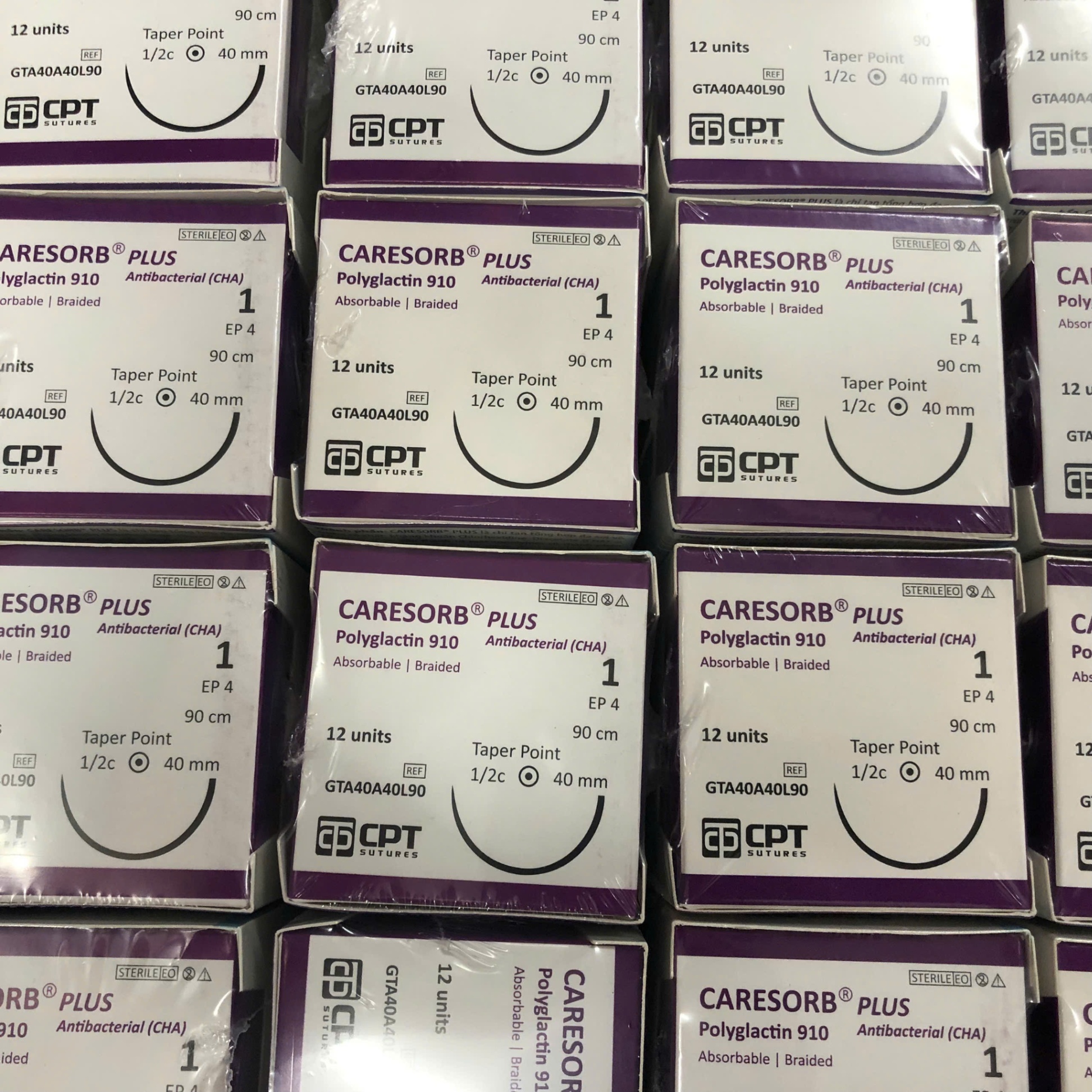 Chỉ khâu phẫu thuật tự tiêu đa sợi Polyglactin 910, CPT, Việt Nam (Hộp=12 sợi)