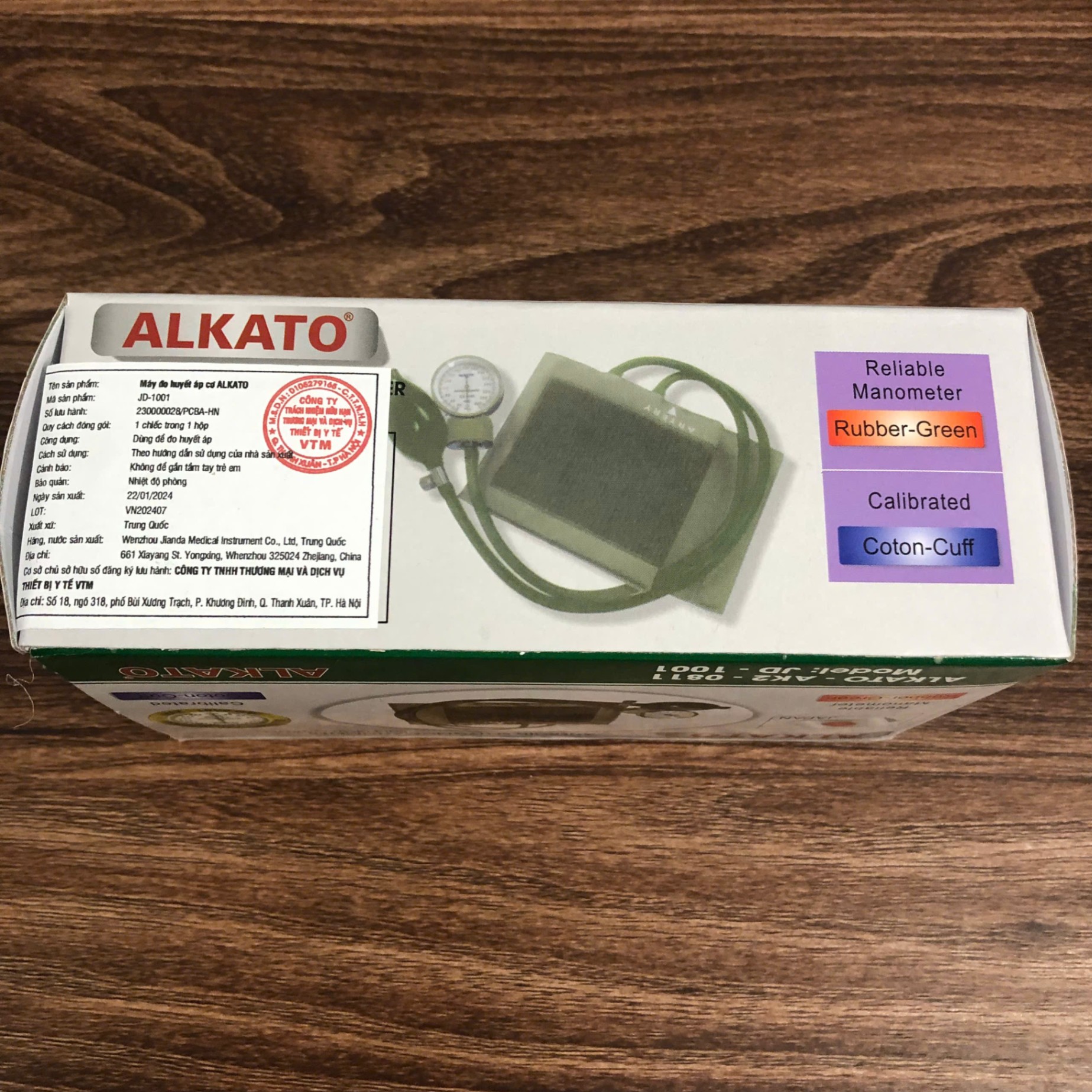 Máy đo huyết áp cơ ALKATO Wenzhou Jianda, Trung Quốc (Hộp=1 Cái)