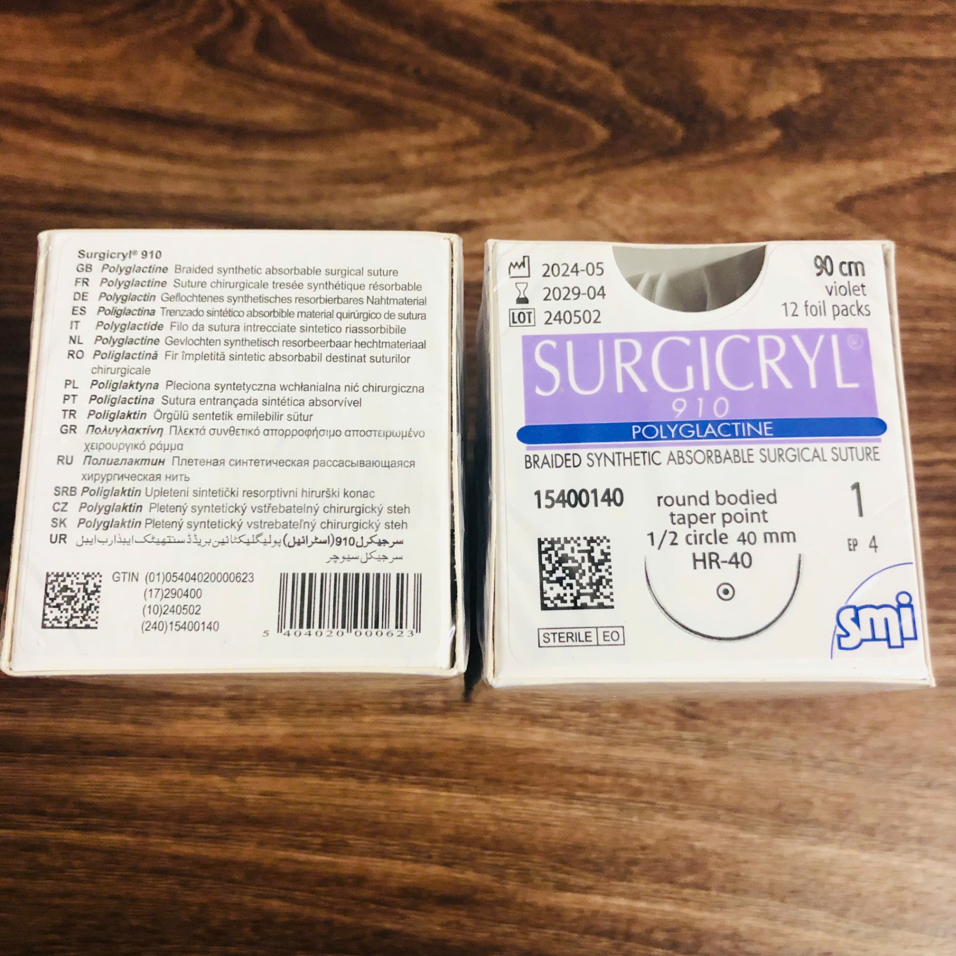 Chỉ surgicryl 910 số 1, SMI AG (Hộp=12 sợi)