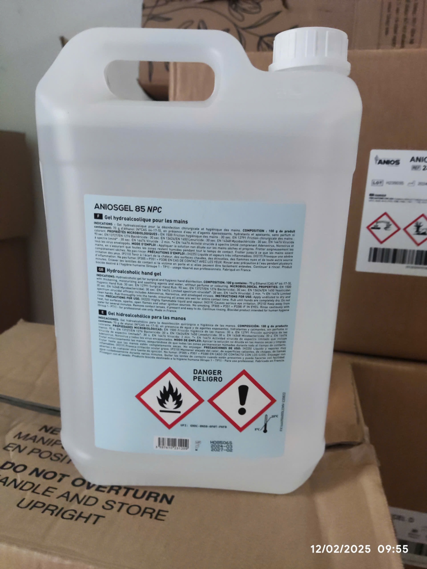 Dung dịch rửa tay khô sát khuẩn Aniosgel 85 NPC (Can=5L, Thùng=4 can)